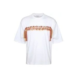 Lanvin Witte Katoenen T-shirt Ss24 Oversized Fit , White , Heren , Maat: XS