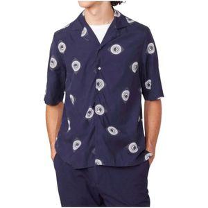 Officine Générale, Heren, Overhemden, Blauw, Maat: L Katoen,