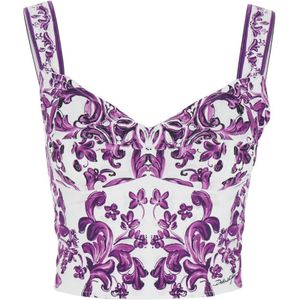 Dolce & Gabbana, Dames, Tops, Paars, Maat: S Katoen,