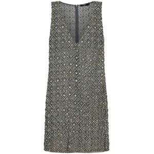 Amen, Dames, Jurken, Grijs, Maat: S Polyamide,