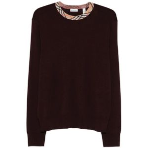 Burberry, Heren, Truien, Rood, Maat: L Wol,