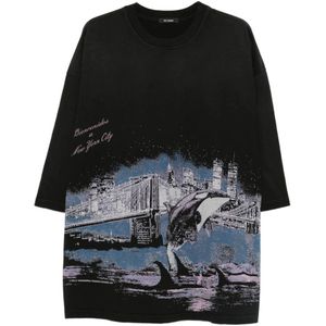 Willy Chavarria, Heren, Tops, Zwart, Maat: M Katoen,