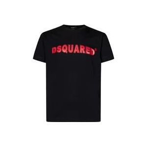 Dsquared2 Zwart Cool Fit Crewneck T-shirt , Black , Heren , Maat: S