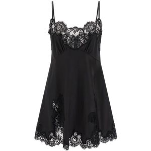 Dolce & Gabbana, Dames, Jurken, Zwart, Maat: S Satijn,