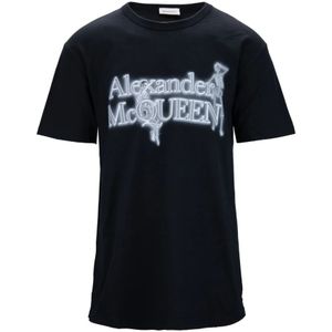 Alexander McQueen, Heren, Tops, Zwart, Maat: M Katoen,