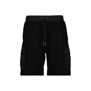 Moncler Logo Patch Flared Shorts , Black , Heren , Maat: M