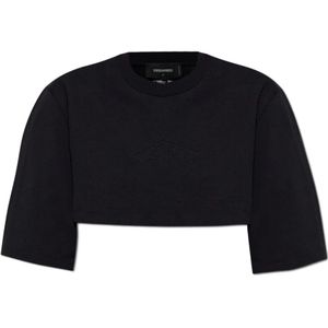 Dsquared2, Dames, Tops, Zwart, Maat: M Katoen,