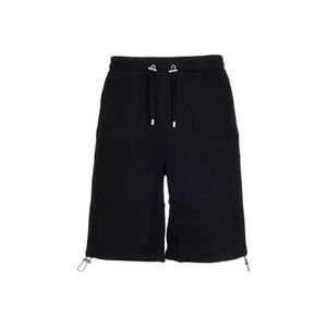 Balmain Zwarte Katoenen Shorts met Elastische Taille , Black , Heren , Maat: XL