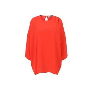 Lanvin Poppy Red Ronde Hals Blouses , Red , Dames , Maat: XS