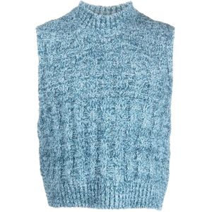 Maison Margiela, Heren, Truien, Blauw, Maat: S Katoen,