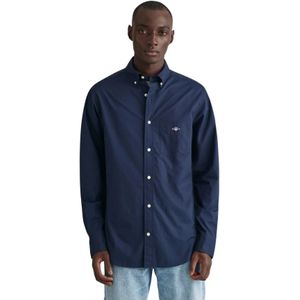 Gant, Heren, Overhemden, Blauw, Maat: 4XL