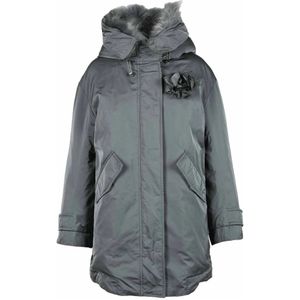 Ermanno Scervino, Dames, Mantels, Grijs, Maat: S Poliester,