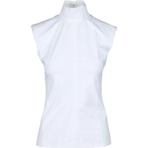 Sportmax, Dames, Tops, Wit, Maat: 3XS Katoen,