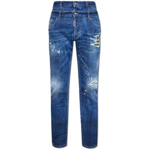Dsquared2, Heren, Jeans, Blauw, Maat: M Katoen,