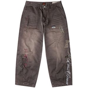 Evisu, Heren, Jeans, Bruin, Maat: W28 Katoen,