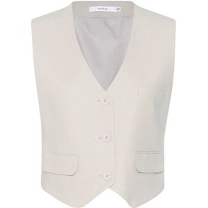 Gestuz, Dames, Jassen, Grijs, Maat: S Linnen,