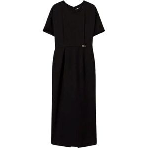 Twinset, Dames, Jurken, Zwart, Maat: XS Viscose,