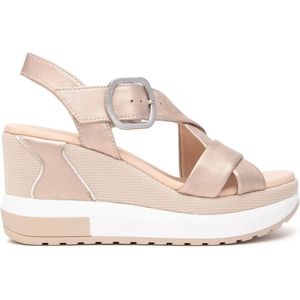 Nero Giardini - Sandaal - Beige - Gesp - Sleehak - Hoge Hak (7-10 cm)