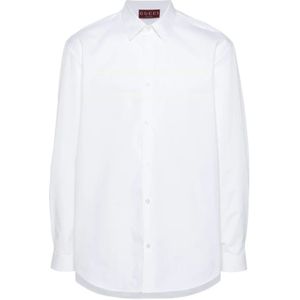 Gucci, Heren, Overhemden, Wit, Maat: XL Katoen,