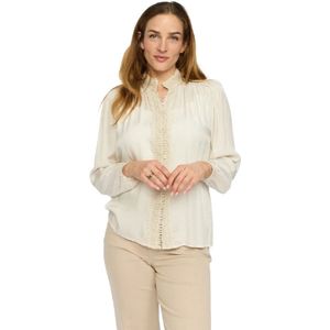 2-Biz, Dames, Blouses & Shirts, Beige, Maat: M Viscose,
