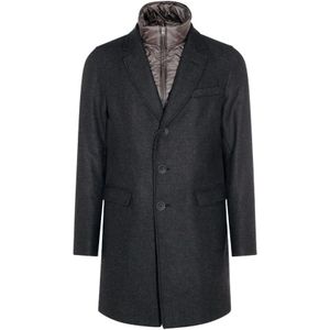 Herno, Heren, Mantels, Grijs, Maat: XL Wol,