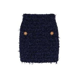 Balmain Korte Tweed Rok , Blue , Dames , Maat: M