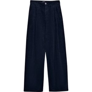 The New Society, Dames, Broeken, Blauw, Maat: XS Katoen,