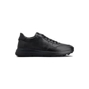 Tod's Zwarte Leren Lage Sneakers , Black , Heren , Maat: 44 EU