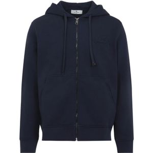 Etro, Heren, Sweatshirts & Hoodies, Blauw, Maat: S Katoen,