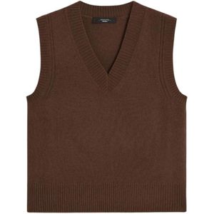 Weekend Max Mara, Dames, Truien, Bruin, Maat: L Kasjmier,
