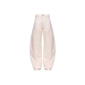 Pinko Egg-fit Gabardine Jeans , Beige , Dames , Maat: S