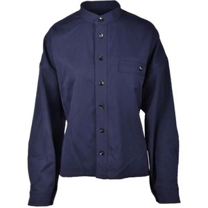 Bottega Veneta, Dames, Blouses & Shirts, Blauw, Maat: 3XS Wol,