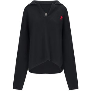 Ami Paris, Dames, Tops, Zwart, Maat: XL