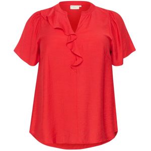 Kaffe Curve, Dames, Blouses & Shirts, Rood, Maat: 2XL