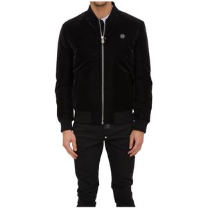 Philipp Plein, Heren, Jassen, Zwart, Maat: M Nylon,