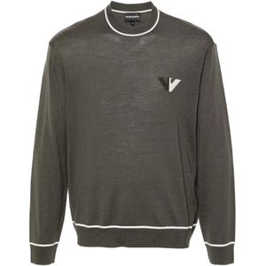 Emporio Armani, Heren, Truien, Grijs, Maat: L Wol,
