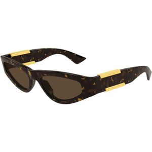Bottega Veneta - BV1407S - Zonnebrillen - Havana - Bruin - Bio-geïnjecteerd Kattenoog