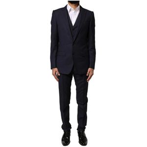 Dolce & Gabbana, Heren, Pakken, Zwart, Maat: XS Zijde,