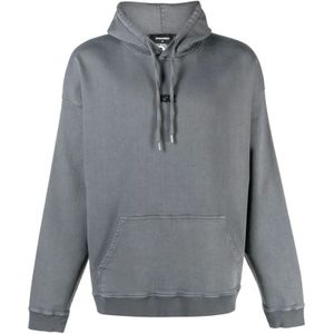 Dsquared2, Heren, Sweatshirts & Hoodies, Grijs, Maat: M Katoen,