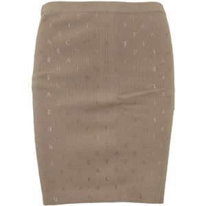 Elisabetta Franchi, Dames, Rokken, Beige, Maat: XL Viscose,