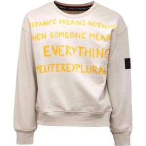 Peuterey, Heren, Sweatshirts & Hoodies, Beige, Maat: M Katoen,