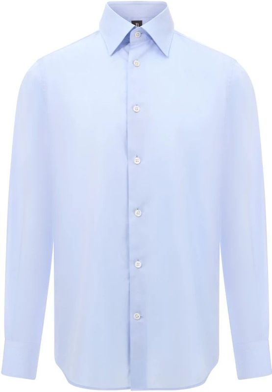 Boggi Milano - Overhemd - Lichtblauw - Katoen - Lange Mouw