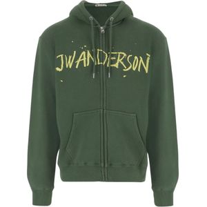 JW Anderson, Heren, Sweatshirts & Hoodies, Groen, Maat: S Katoen,