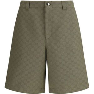 Gucci - GG Pattern - Korte Broeken - Met Rits en Ceintuurlussen