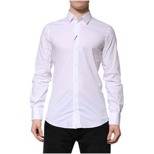 Dolce & Gabbana, Heren, Overhemden, Wit, Maat: L Katoen,