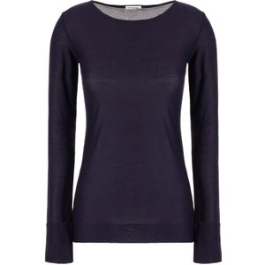 Malo, Dames, Tops, Blauw, Maat: M Katoen,