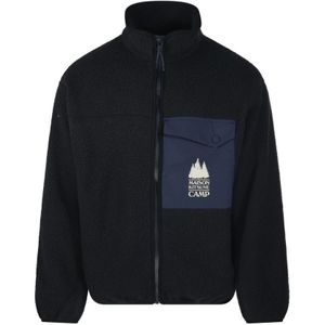 Maison Kitsuné, Heren, Jassen, Zwart, Maat: L Fleece,