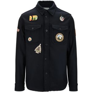 MC2 Saint Barth, Heren, Overhemden, Blauw, Maat: M Wol,