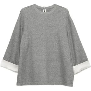 Carven, Dames, Sweatshirts & Hoodies, Grijs, Maat: XS Zijde,