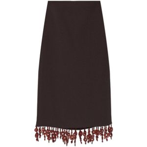 Tory Burch, Dames, Rokken, Bruin, Maat: XS Poliester,